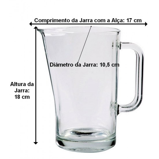 Jarra 1,1 Litros Venécia 18cm De Altura 10,5cm Diâmetro